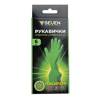 Перчатки одноразовые SeVen Gogrip нитриловые усиленные размер M / р.8 6 шт. (69827)
