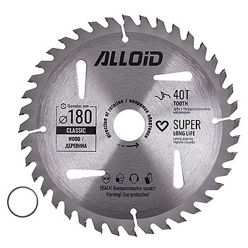 Диск пиляльний по дереву Alloid 180х25,40/22,20 мм (WS-18040)