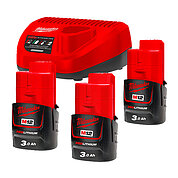 Акумулятор Li-Ion Milwaukee M12 NRG-303 12,0В 2 шт. + зарядний пристрій (4933459207)