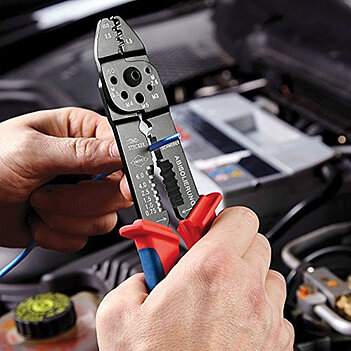 Клещи для снятия изоляции и обжима клемм KNIPEX 240 мм (97 22 240)
