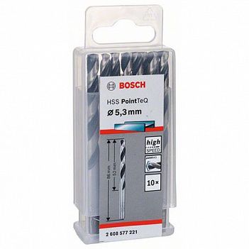 Сверло по металлу Bosch HSS PointTeQ 5,3x86мм 10шт (2608577221)