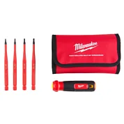 Отвертка со сменными стержнями диэлектрическая прецизионная Milwaukee 4в1 1000V 5 шт. (4932493658)