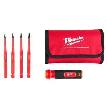 Отвертка со сменными стержнями диэлектрическая прецизионная Milwaukee 4в1 1000V 5 шт. (4932493658)