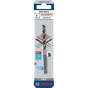 Сверло по бетону Bosch PRO HEX-5 6,0х100 мм 1 шт. (2608706976)