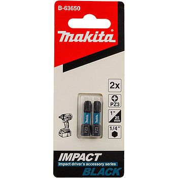 Бита Pozidriv ударная Makita Impact Black PZ3 1/4" 2шт (B-63650)