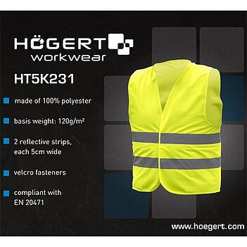 Жилетка со светоотражающей лентой Hoegert ORLA XXXL / р. 58 (HT5K231-3XL)