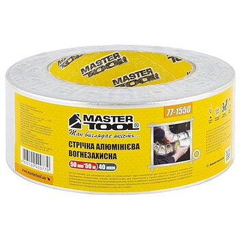 Скотч алюминиевый огнезащитный MASTERTOOL UL 510 50 мм х 50 м 1 шт. (77-1550)