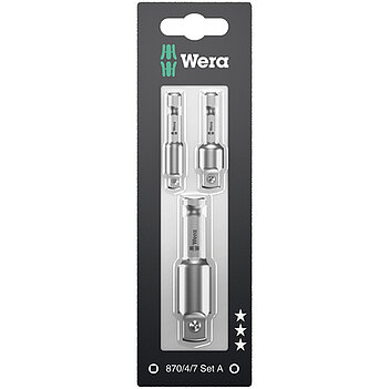 Набір перехідників WERA 870/4/7 A SB 1/4", 3/8", 1/2" 3 шт. (05073200001)