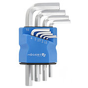 Набір ключів Hex Г-подібних укорочених Hoegert S2 9 шт (HT1W820)