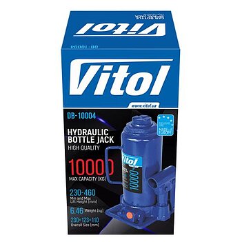 Домкрат гидравлический бутылочный VITOL 10 т (DB-10004)