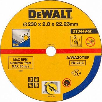 Круг отрезной по металлу DeWalt 230х22,2х2,8мм (DT3449-QZ)
