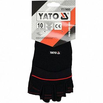 Перчатки с открытыми пальцами Yato размер XL / р.10 (YT-74660)