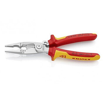 Длинногубцы прямые диэлектрические со съемниками изоляции KNIPEX 6в1 1000V VDE 200 мм (13 96 200)