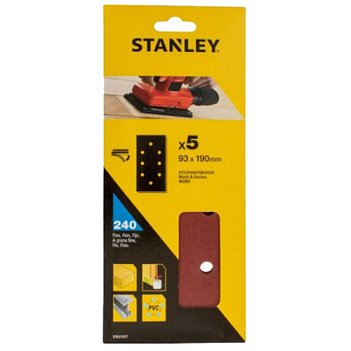 Шлифовальная бумага Stanley 93х190мм P240 5шт. (STA31527)