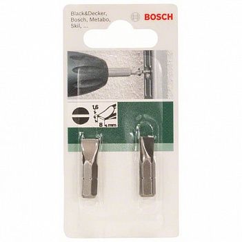 Бита Slotted Bosch 1/4" SL8,0 2шт (2609255912)