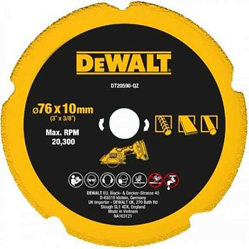 Диск пильный универсальный DeWalt 76х9,5 мм (DT20590)