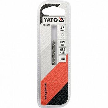 Сверло по металлу Yato Premium HSS 4,5x80мм 1шт (YT-44217)