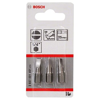 Бита Slotted Bosch Extra Hard 1/4" SL5,5 3 шт. (2607001461)