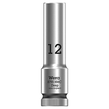 Головка торцева 6-гранна подовжена WERA 8790 HMC Deep Cr-V 1/2" 12 мм (05004552001)