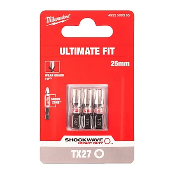 Бита ударная Torx Milwaukee Shockwave Impact Duty 1/4" TX27 3 шт. (4932500365)
