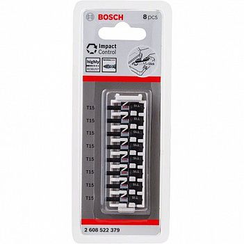 Бита Torx ударная Bosch Impact Control 1/4" T15 8шт (2608522379)