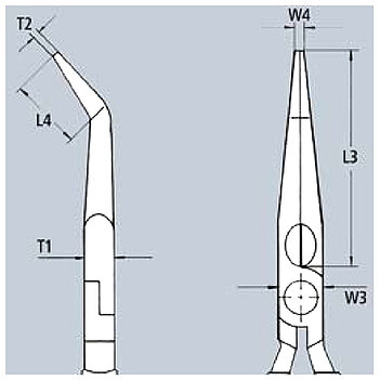 Длинногубцы изогнутые диэлектрические KNIPEX 160 мм 1000V VDE (25 26 160)