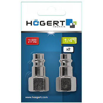 Штуцер под соединение быстросъемное Hoegert 1/4" 2 шт.  (HT4R810)