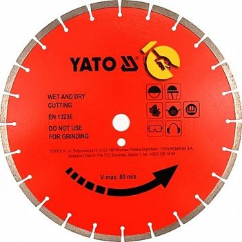 Диск алмазний сегментований Yato 400х25,4х3,6 мм (YT-5955)