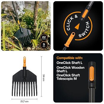 Грабли веерные Fiskars OneClick (1082704)