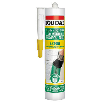 Герметик акриловый универсальный SOUDAL 280мл серый (159113) Герметик акриловый универсальный SOUDAL 280мл серый (159113)