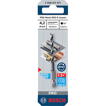Сверло по металлу Bosch PRO Metal Impact HSS-G 4,2х83 мм 1 шт. (2608577571)