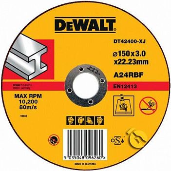Круг відрізний по металу DeWalt 150х3.0х22.2 мм (DT42400)