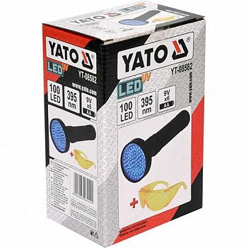 Фонарь ультрафиолетовый Yato с очками (YT-08582)