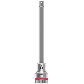Головка торцева з бітою Hex подовжена WERA Zyklop 8740 B HF Cr-V 3/8" 6 мм з фіксувальною функцією (05003036001)
