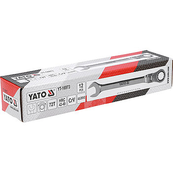 Набор ключей комбинированных с трещоткой и шарниром Yato Cr-V 12ед. (YT-16973)