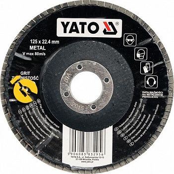 Круг лепестковый шлифовальный Yato 125ммхР100 (YT-83295)