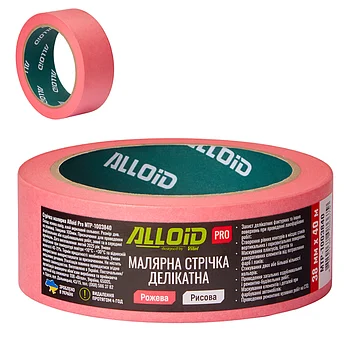 Стрічка малярна Alloid Pro 38 мм х 40 м рожева делікатна (MTP-1003840)