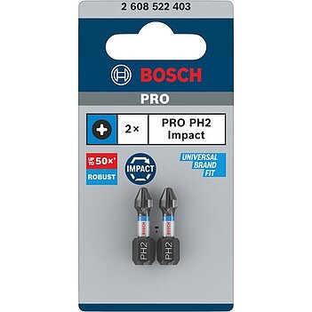 Бита Phillips ударная Bosch Impact Control 1/4" PH2 2 шт. (2608522403)