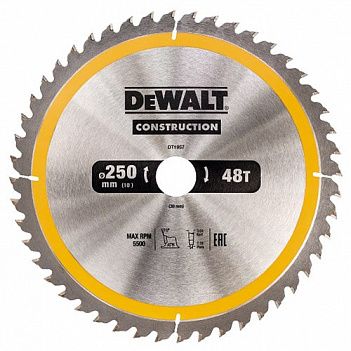 Диск пиляльний по дереву DeWalt Construction 250х30x2,0 мм (DT1957)