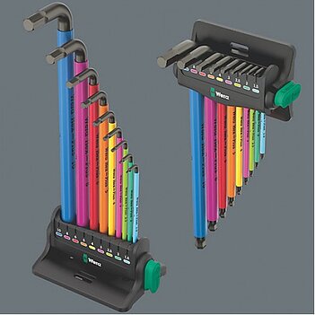 Набір ключів Hex Ball Г-подібних WERA 950/9 Hex-Plus Multicolour 3 9 шт. з кулею і магнітизатором (05133165001)
