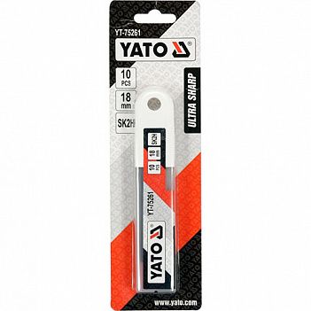Лезвие для ножа сегментированное Yato Ultra Sharp 18мм 10 шт. (YT-75261)
