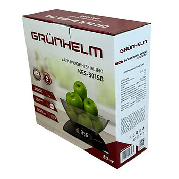 Ваги кухонні з чашею Grunhelm KES-501SB (146513)