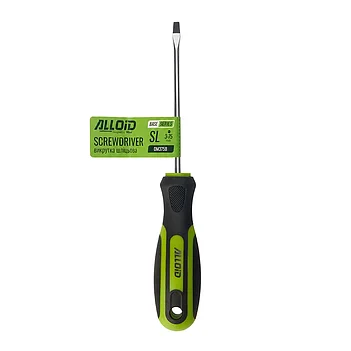 Отвертка шлицевая Alloid Base Cr-V SL3,0 мм х 75 мм (OM375B)
