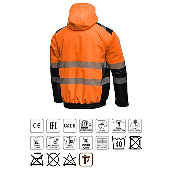 Куртка утеплена сигнальна Hoegert MILA розмір XXL/56 (HT5K348-2XL)