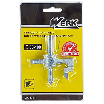 Сверло по плитке Werk Балеринка 30-100 мм 1 шт (77341)