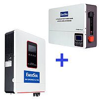 Інвертор напруги гібридний EnerSol + акумулятор (EHI-SUNONECO6.2KW+EB-SK-51.2V100Ah)