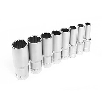 Набір головок 12-гранних подовжених Hoegert 1/2" 8 шт. (HT4R051)