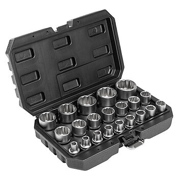 Набор головок 12-гранных Hoegert 1/2" 21 ед. (HT4R085)