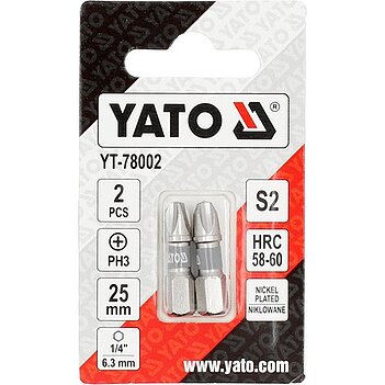 Бита Phillips Yato 1/4" PH3 2 шт. (YT-78002)