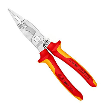 Длинногубцы прямые диэлектрические со съемниками изоляции KNIPEX 6в1 1000V VDE 200 мм (13 96 200) Длинногубцы прямые диэлектрические со съемниками изоляции KNIPEX 6в1 1000V VDE 200 мм (13 96 200)